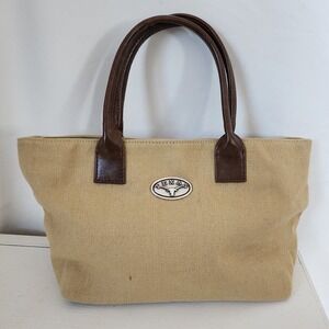 Y2K Canvas Small Beige Purse Texas Longhorn Symbol Boho Canvas Purse
